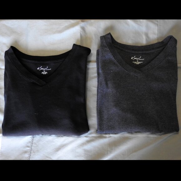 Bundle of 2 Kim Rogers Women's 3/4 Sleeve V-Neck Solid Top Size Medium - Picture 1 of 8